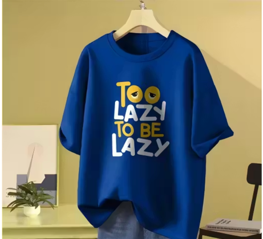 Blue oversized women's T-shirt by IndiKartNest featuring a loose fit, casual style, and comfortable fabric.