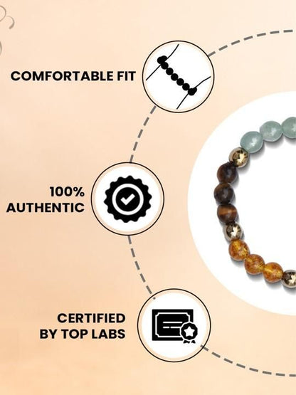 Elasticated Dhan Yog bracelet by IndiKartNest featuring traditional design and vibrant beads for spiritual and fashion appeal.