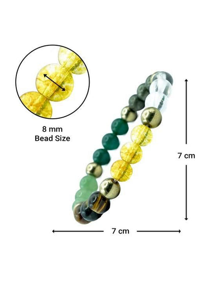 Elasticated Dhan Yog bracelet by IndiKartNest featuring intricate design and vibrant colors, ideal for spiritual accessories.
