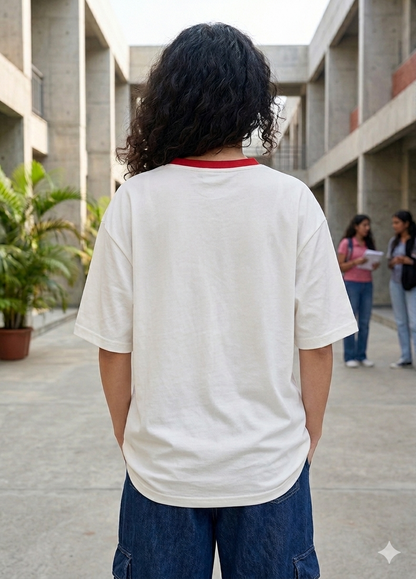 White oversized baggy fit trendy girls and women's jeans by IndiKartNest, casual and comfortable denim style.